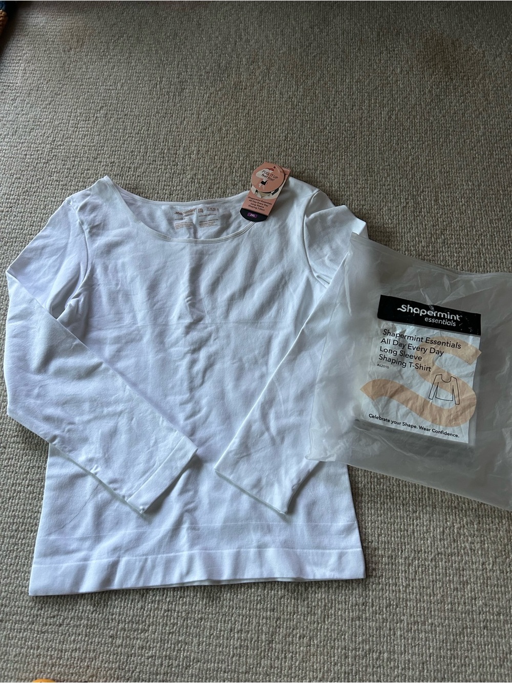 Shapermint White Long Sleeve Shaping Tee